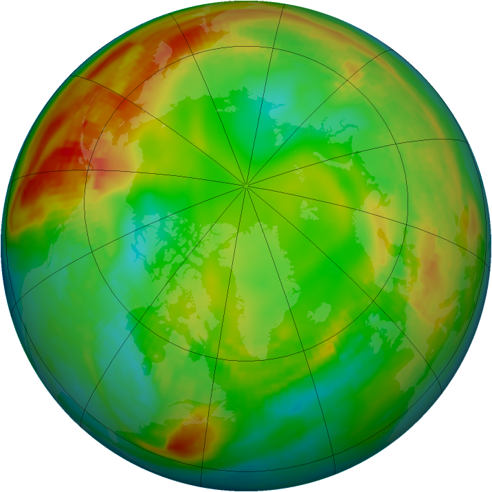 Arctic ozone map for 18 January 1981